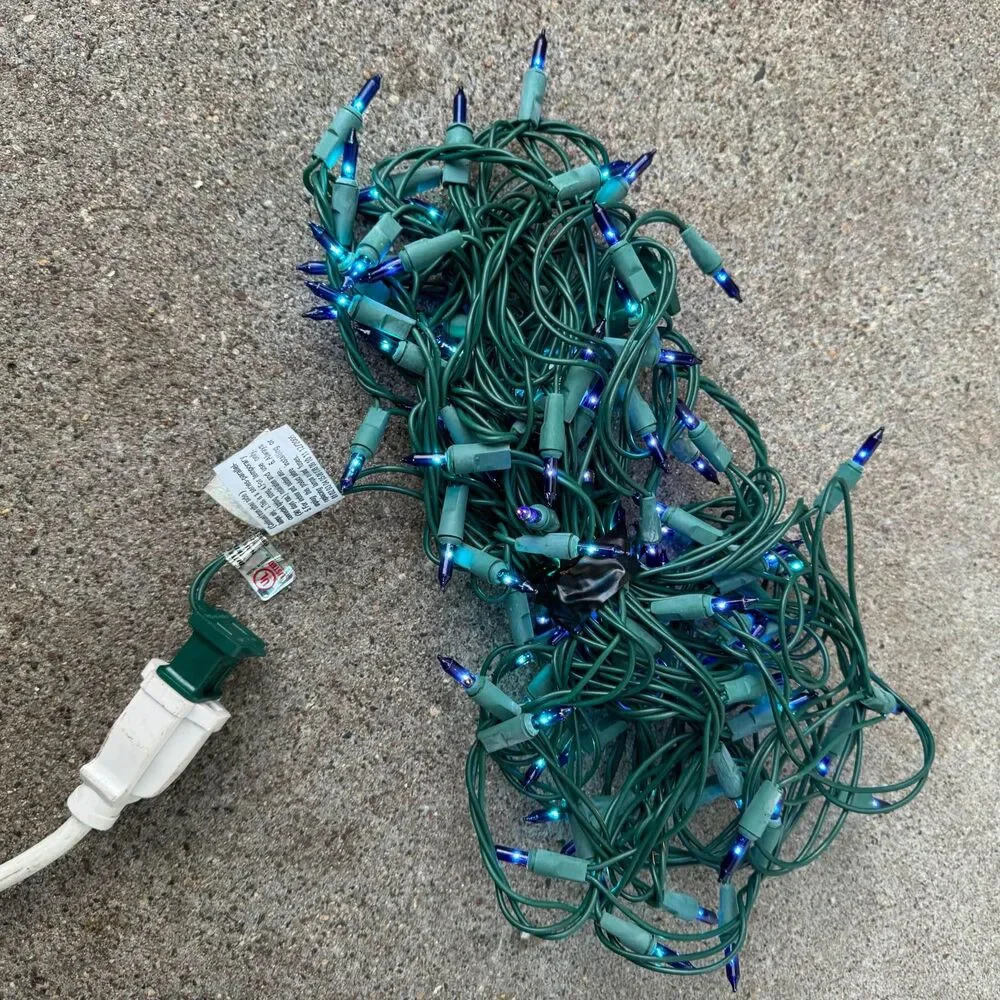 bundle of 10 indoor outdoor blue string lights